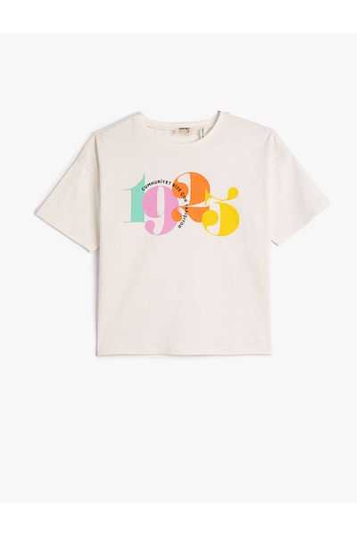 Koton 1923 Printed T-Shirt Oversize Crew Neck Cotton