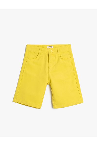 Koton Chino Shorts with Adjustable Waist Elastic Waist Pocket Cotton
