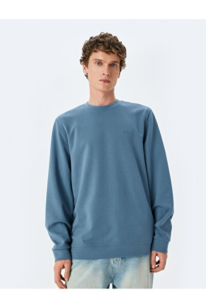 Koton Bisiklet Yaka Basic Pamuk Karışımlı Minimal Baskılı Sweatshirt