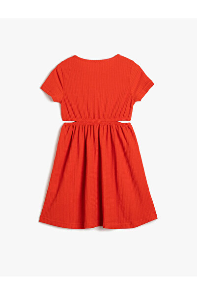 Koton Plain Red Girl's Below Knee Dress 3skg80081ak