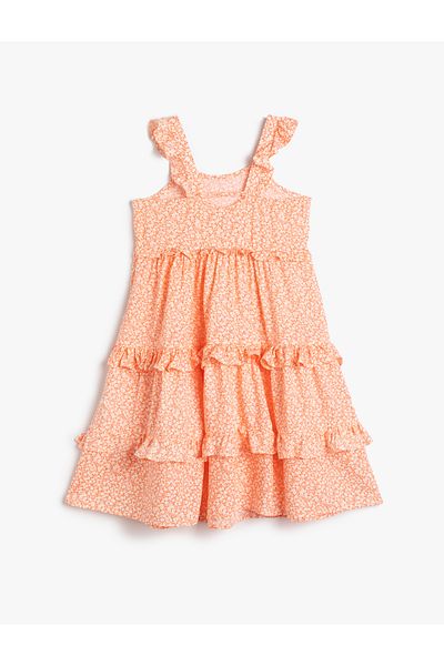 Koton Φόρεμα Midi Floral Strap Ruffle Layered