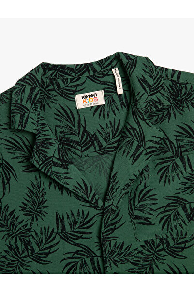 Koton Πουκάμισο με φλοράλ μοτίβο κοντό μανίκι μονή τσέπη με λεπτομέρειες