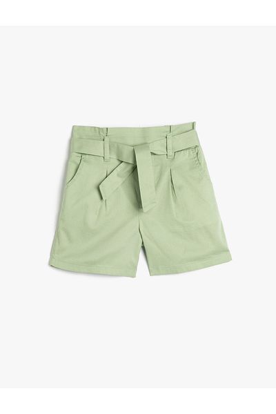 Koton Shorts Paperbag Belt Detailed Pocket Cotton