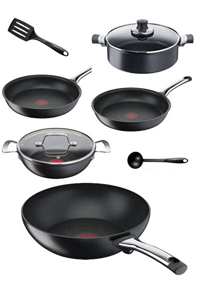 TEFAL Titanyum 6X Excellence İndüksiyon Tabanlı Tava ve Tencere set 9parça