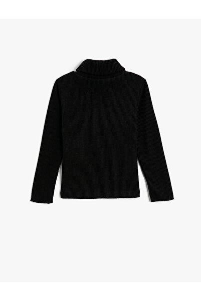 Koton Základní rolákové tričko s žebrovanou měkkou texturou