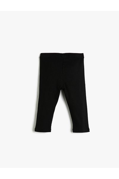Koton Colanți din bumbac cu nervuri lungi Capri cu talie elastică