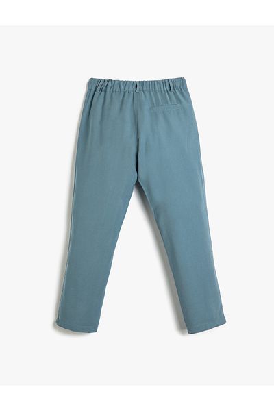 Koton Tight Leg Trousers with Tie-Up Waist and Elastic Pockets