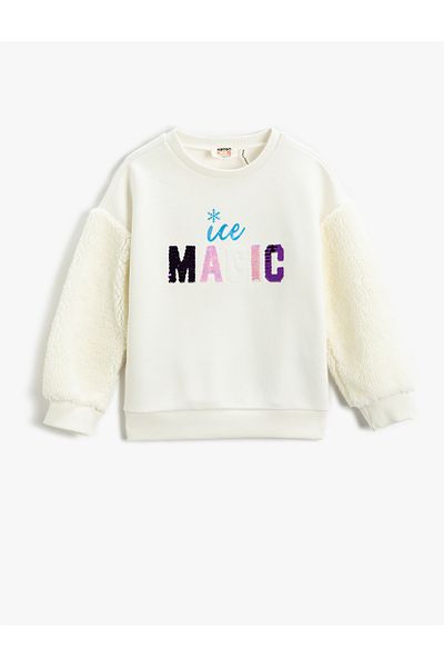 Koton Plush Detailed Sweatshirt with Ribbon