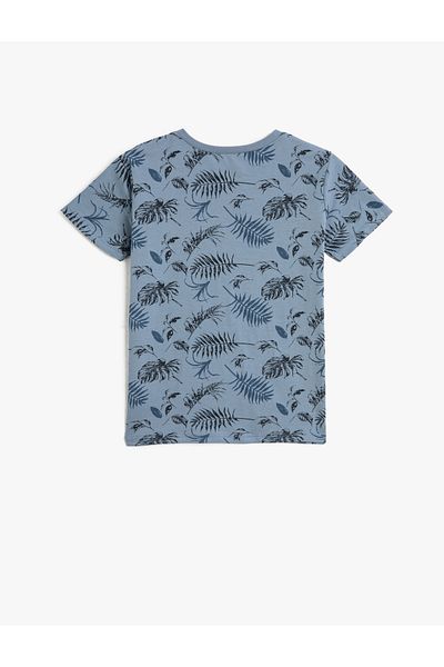 Koton Tricou cu mânecă scurtă cu decolteu și bumbac imprimat