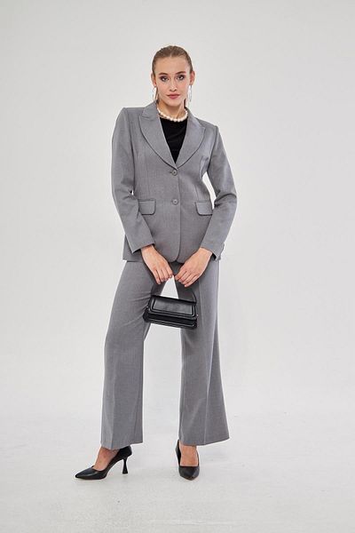 LOVELF Gray Flannel Patterned 2 Button Set