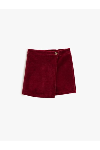 Koton Pantaloni scurti din velur de bază Fustă Button detaliată