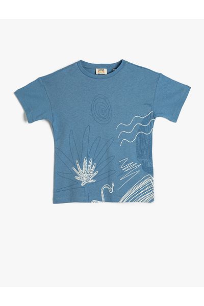 Koton T-Shirt Short Sleeve Crew Neck Printed Cotton