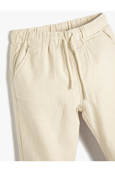 Koton Vászon nadrág nyakkendős derékzseb Kényelmes szabású