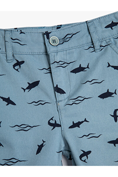 Koton Pantaloni scurți chino cu buzunare, cravată în talie elastică din bumbac