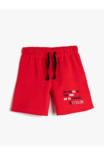 Koton Bedruckte Shorts mit Bindegürtel und Taschen
