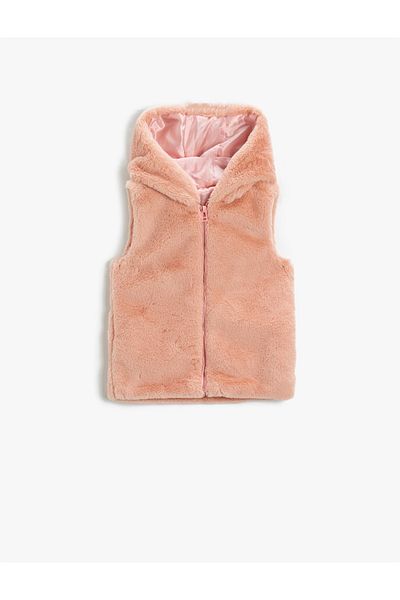 Koton Basic Plush Vest Hooded