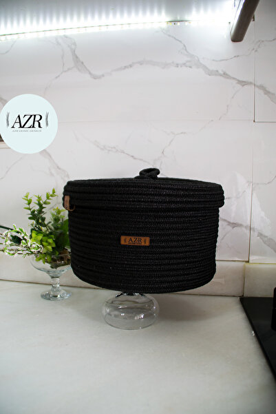 AZR HOME DESİGN Γιούτα, Ψάθινο, Καλάθι με καπάκι, Οργανωτής, Διακόσμηση