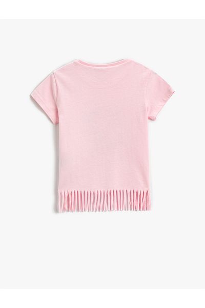 Koton Unicorn Printed Tassel T-Shirt Short Sleeve