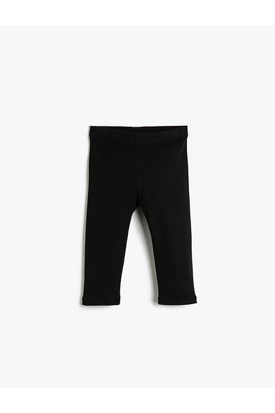 Koton Colanți din bumbac cu nervuri lungi Capri cu talie elastică