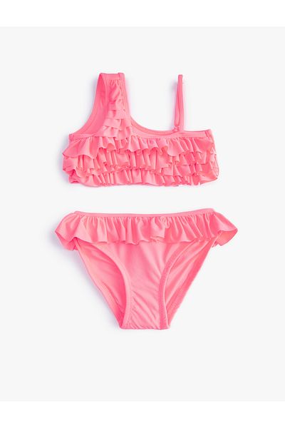 Koton Set bikini cu volan cu un singur umăr - Detaliu curea subțire