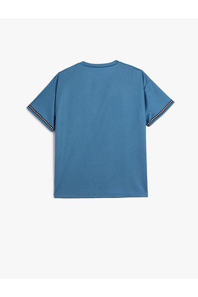 Koton T-Shirt Short Sleeve Crew Neck Label Detailed