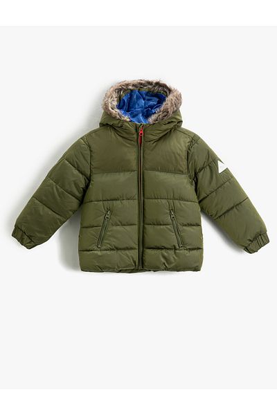Koton Παλτό Puffer με κουκούλα με λεπτομέρεια από ψεύτικη γούνα