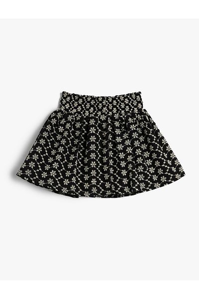 Koton Fustă Lungime midi Floral Brodat Gipe Detaliat Bumbac căptușită