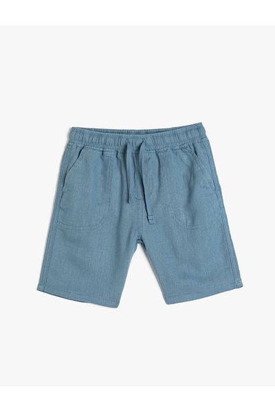 Koton Pantaloni scurți de buzunar din amestec de in - Cravată în talie