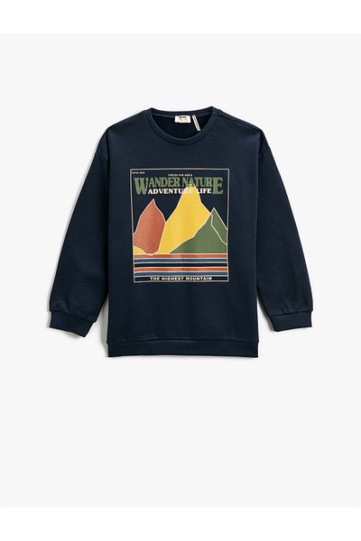 Koton T-Shirt Long Sleeve Nature And Adventure Themed