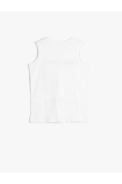 Koton Tanktop aus Baumwolle mit bedrucktem Rundkragen