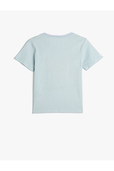 Koton Tricou din bumbac cu mânecă scurtă cu imprimeu din dinozaur și cu gâtul rotund