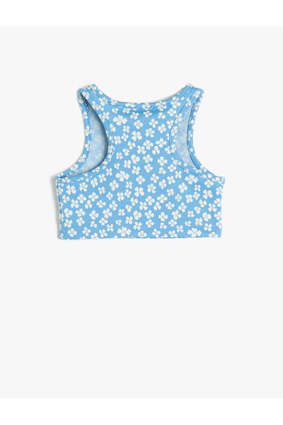 Koton Halbes Tanktop, ärmellos, mit Blumenmuster, eng anliegend