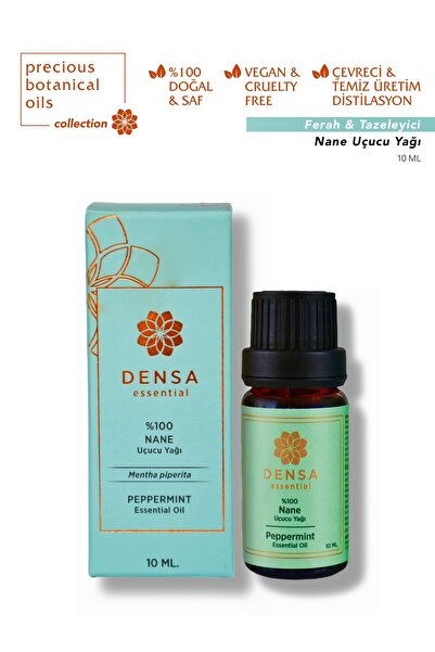 Densa Essential %100 Saf & Doğal Nane Uçucu Yağı 10 Ml Buhurdanlık Difüzör Aromaterapi Mum Masajı Cilt Saç Bakımı
