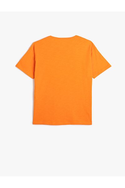 Koton T-shirt z krótkim rękawem i okrągłym dekoltem, z nadrukiem, bawełniany