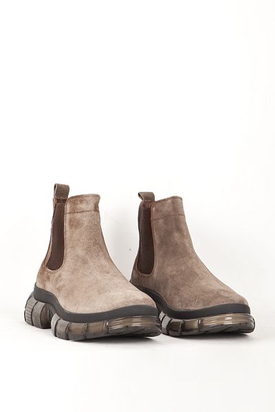 MARCOMEN Men's Chelsea Boots - Thick Sole, Real Leather, Mc 14116 Mink