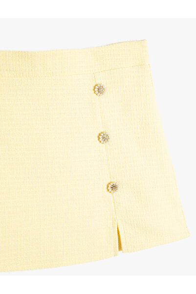 Koton Tüvit Etek Çiçekli Düğme Detaylı Yırtmaç Detaylı