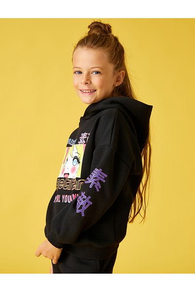 Koton Oversize Sweatshirt Printed Crew Neck