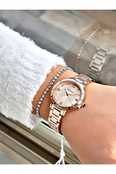 Ferrucci Rose Gold Color Roman Numeral Simple Model Men's Wrist Watch + Bracelet