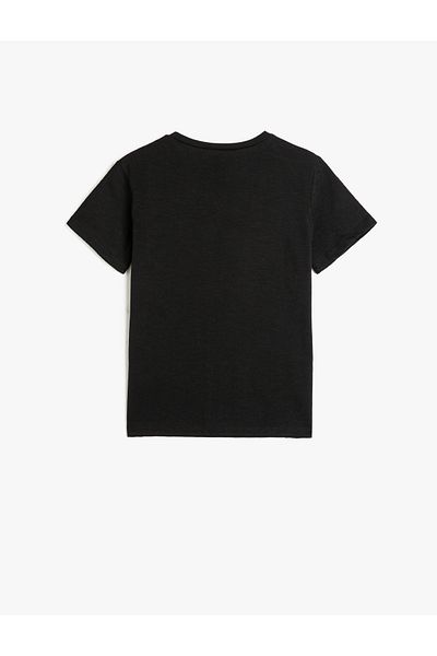 Koton Tricou de bază cu gât rotund, mânecă scurtă, cu nasturi, bumbac