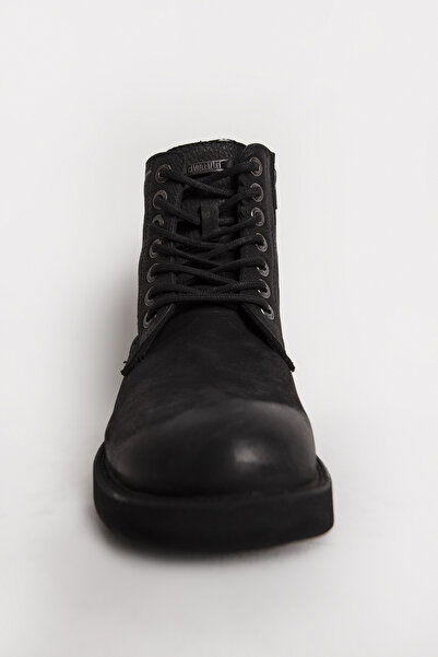 Hammer Jack Ανδρικές δερμάτινες μπότες με χοντρή σόλα Nubuck Hj 102 15200m Μαύρο