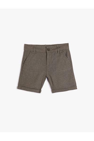 Koton Pantaloni scurți de in nasturi cu buzunare