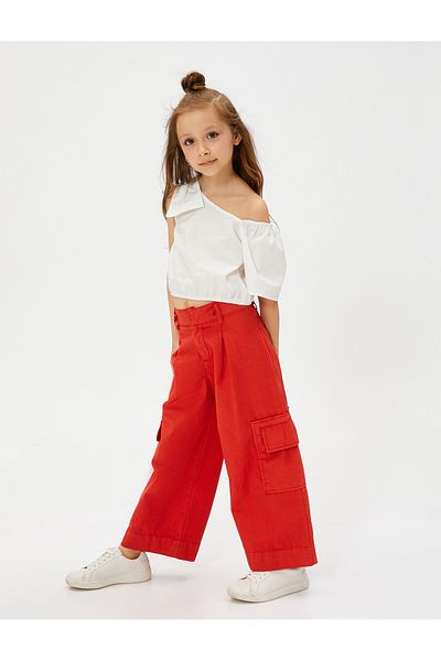 Koton Cargo Pants High Waist Wide Leg