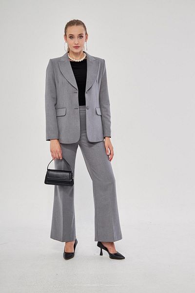LOVELF Gray Flannel Patterned 2 Button Set