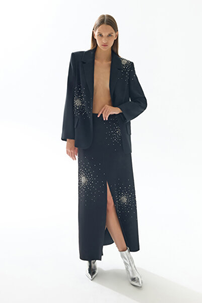 Jus De Pommes SİYAH TAŞ İŞLEMELİ CEKET ETEK TAKIM