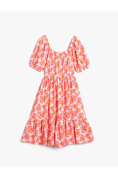 Koton Rochie Lungă Floral Balon Mâneci Gât rotund Croială relaxată