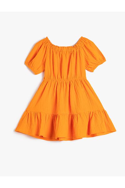 Koton Φόρεμα Midi Off Shoulder Κοντό μανίκι με μπαλόνι