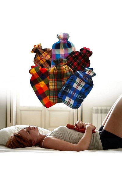 Go İthalat 2 Liter Fleece Covered Hot Water Bag 1St Grade Rubber Material (4797)