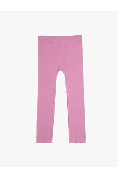 Koton Einfache gerippte Leggings mit elastischem Bund
