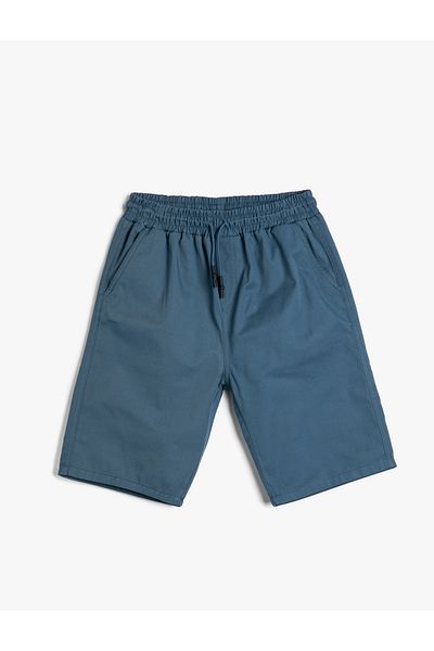 Koton Canvas-Shorts mit Taschen und Taillenschnürung aus Baumwolle