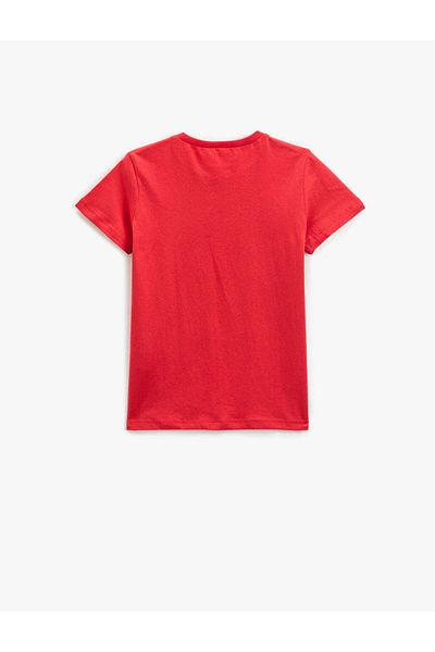 Koton Crew Neck Printed Cotton Short Sleeve T-Shirt